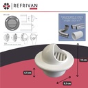 REJILLA  VENTILACION 4^PULG PLASTICA BLANCA  AIRBLOW