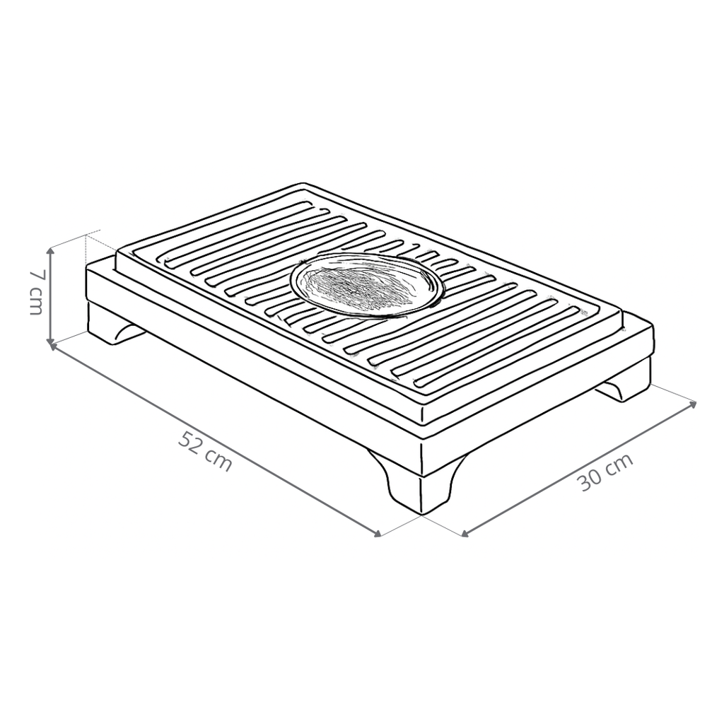 PLANCHA TERMICA PULPERIA 1810 RECTANGULAR - BASE DE MADERA - PIE DE ALUMINIO