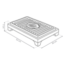 PLANCHA TERMICA PULPERIA 1810 RECTANGULAR - BASE DE MADERA - PIE DE ALUMINIO