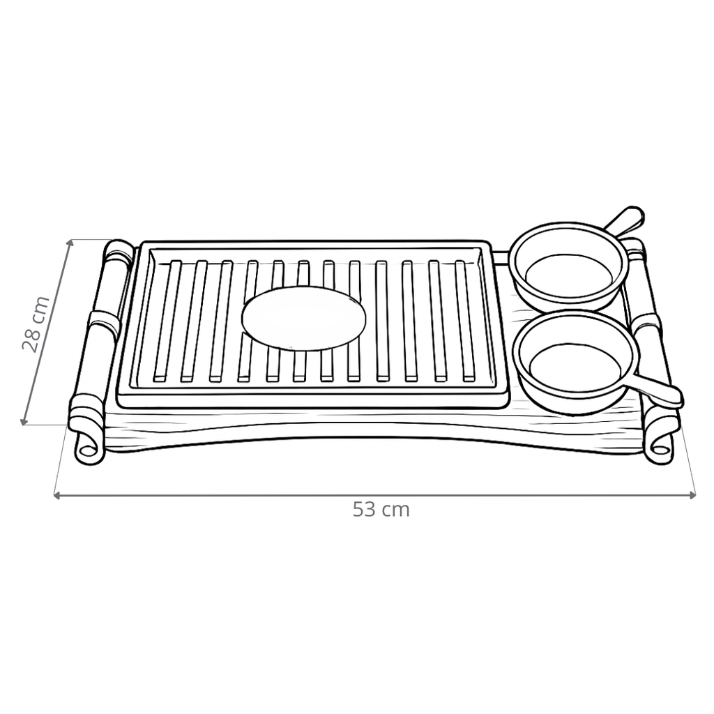 PLANCHA TERMICA PULPERIA 1810 RECTANGULAR CON 2 DIPS - 53X28CM