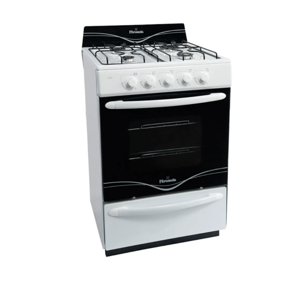 COCINA A GAS 5516F BLANCA 56CM VAL/SEG HORNALLAS Y HORNO EASY CLEAN CAJON PARRILLA REBATIBLE