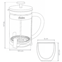 SET CAFETERA + 2 VASOS DOBLE VIDRIO HUDSON