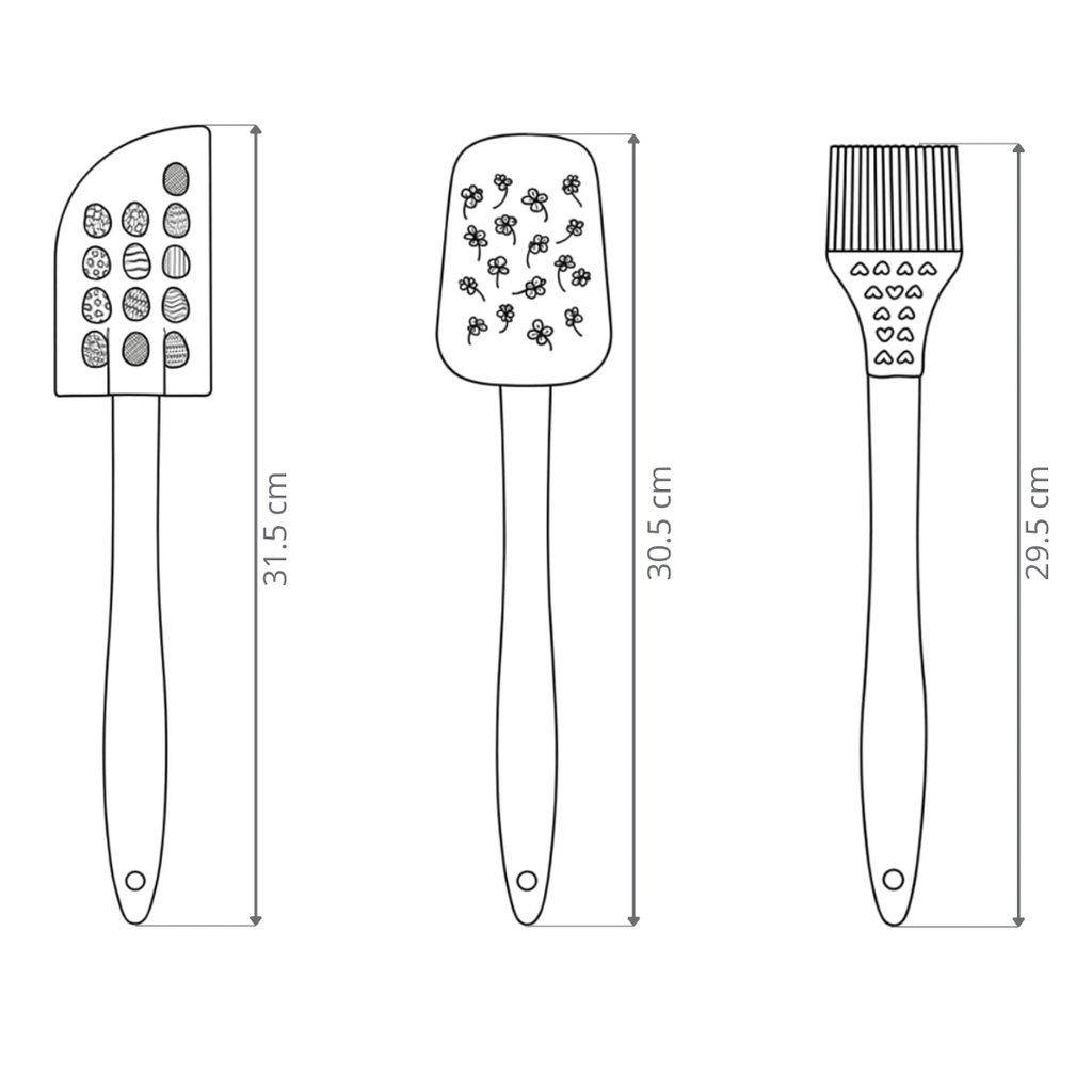 SET X3 UTENSILLOS SILICONA MANGO MADERA