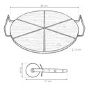 TABLA PARA PIZZA MADERA BAMBOO C/CORTADOR RUEDITA COLOR