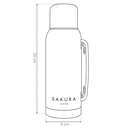 TERMO SAKURA CLASICO - ACERO INOXIDABLE - 1LT - BLANCO