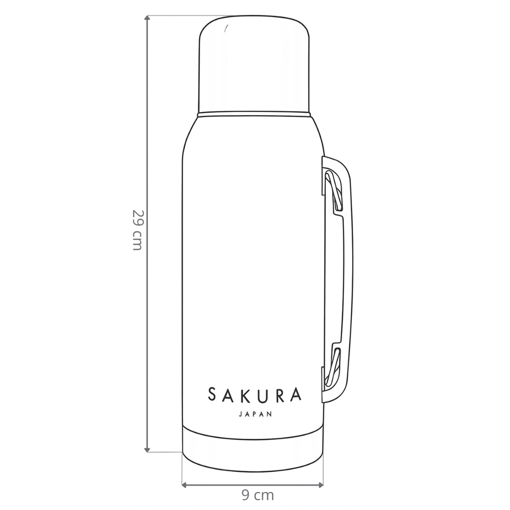 TERMO SAKURA CLASICO - ACERO INOXIDABLE - 1LT - VERDE