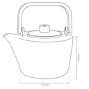 TETERA DE HIERRO FULL BLACK C/MADERA BAMBOO 1.3 L COLOR