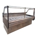 HELADERA BATEA EUROPA 2.05MT VIDRIO PLANO BASE ACERO INOX CON COMBISTATO