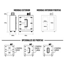 HELADERA ALMACENERA - MODELO 44 - ACERO INOXIDABLE - FRIO FORZADO - PUERTAS (4 CHICAS) - (1/2HP)