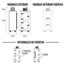 HELADERA ALMACENERA - MODELO 22 - ACERO INOXIDABLE - FRIO FORZADO - PUERTAS (2 CHICAS) - (1/3HP)