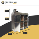HELADERA ALMACENERA - MODELO 66 - ACERO INOXIDABLE - FRIO FORZADO- PUERTAS (6 CHICAS) - (3/4HP)