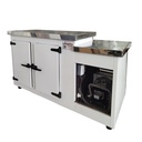HELADERA VITRINA MOSTRADOR CON BAJADA 1.60 M FRIO FORZADO - (1/2HP)