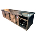 HELADERA MOSTRADOR CIEGO/ BAJO MESADA 3.00 M - ACERO INOXIDABLE - (3 PUERTAS+CUBRE) (3/4HP)