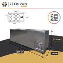 HELADERA MOSTRADOR CIEGO CERVEZA 6 BARRILES CERVEZA 2.00MX1MX1.10M C/COMBISTATO - ACERO INOXIDABLE - (2 PUERTAS+CUBRE) (1/2HP)