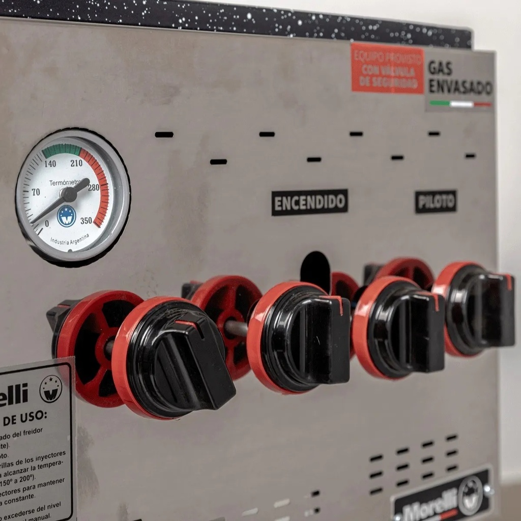 FREIDORA STANDARD F15 (15L) - 1 CANASTO - EXTERIOR ACERO - QUEMADORES INDIVIDUALES