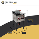 FREIDORA STANDARD F15 (15L) - 1 CANASTO - EXTERIOR ACERO - QUEMADORES INDIVIDUALES