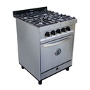 MARALDI COCINA 60 4 PTA ACERO INOX, ,HORNO ACERO INOX C/ LADRILLO REFRACT