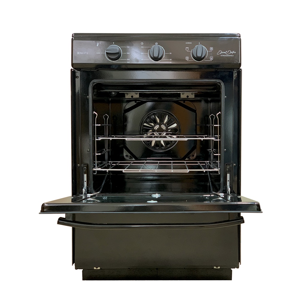 COCINA ELECTRICA 8637E NEGRA ANAFE VITRO 10 NIVELES HORNO A CONVECCION