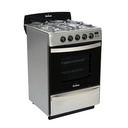 COCINA A GAS 5558 ACERO INOX  56CM VAL/SEG ENCENDIDO ELECTRICO Y LUZ HORNALLAS Y HORNO EASY CLEAN CAJON PARRILLA REBATIBLE