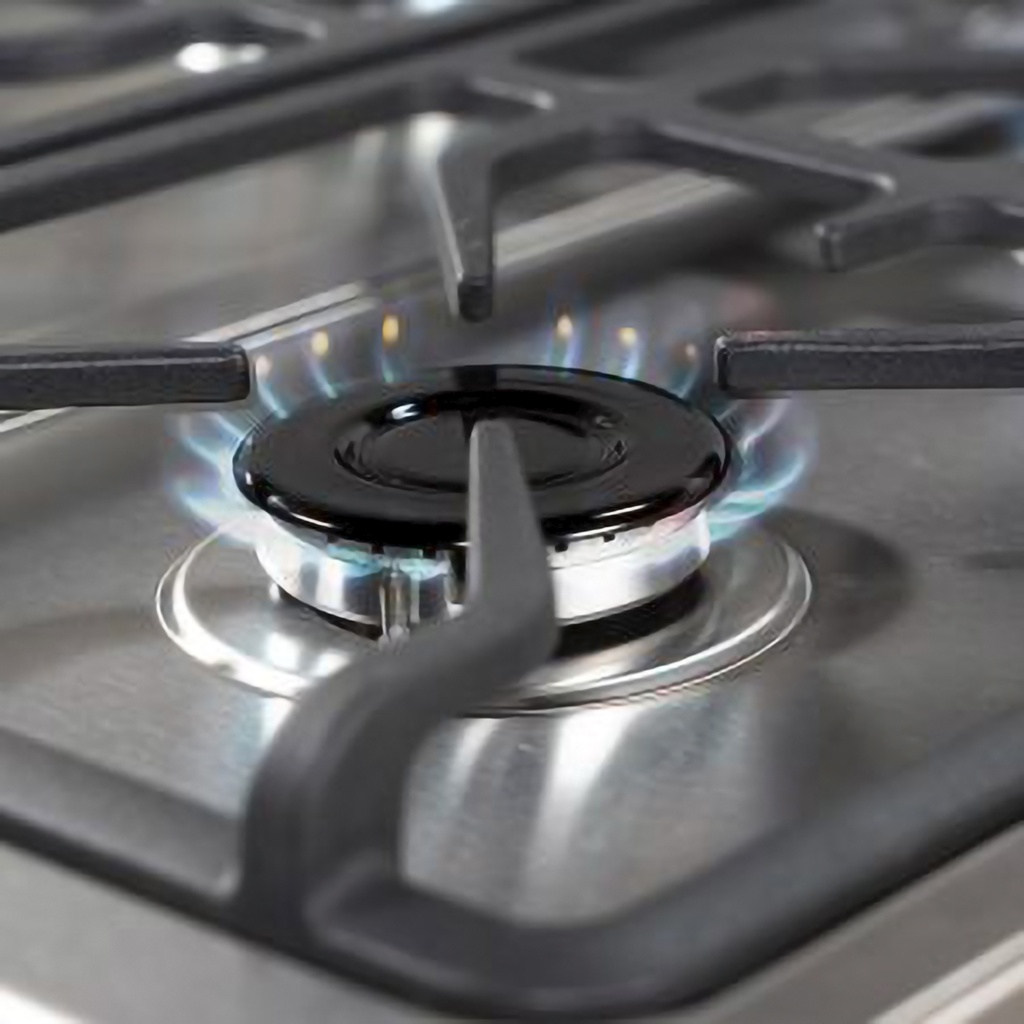 COCINA A GAS 5558 ACERO INOX  56CM VAL/SEG ENCENDIDO ELECTRICO Y LUZ HORNALLAS Y HORNO EASY CLEAN CAJON PARRILLA REBATIBLE