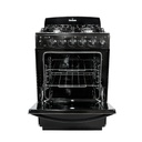 COCINA A GAS 5537 NEGRA 56CM VAL/SEG ENCENDIDO ELECTRICO Y LUZ HORNALLAS Y HORNO EASY CLEAN CAJON PARRILLA REBATIBLE
