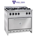 COCINA 90CM - 5 HORNALLAS - PUERTA CIEGA - REJA FUNDICION ENLOZADA CORBELLI