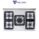 COCINA 90CM - 5 HORNALLAS - PUERTA CIEGA - REJA FUNDICION ENLOZADA CORBELLI