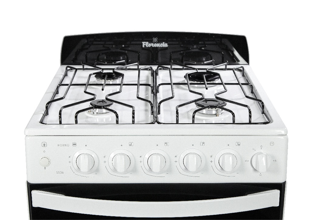 COCINA A GAS 5536 BLANCA 56CM VAL/SEG HORNALLAS Y HORNO EASY CLEAN CAJON PARRILLA DESLIZABLE