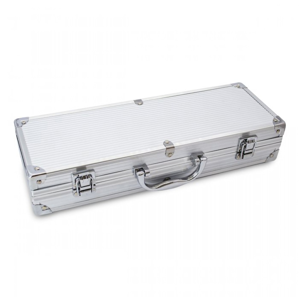 SET DE PARRILLA EN CAJA DE ALUMINIO 5 PIEZAS COLOR