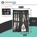 SET DE PARRILLA EN CAJA DE ALUMINIO 5 PIEZAS COLOR