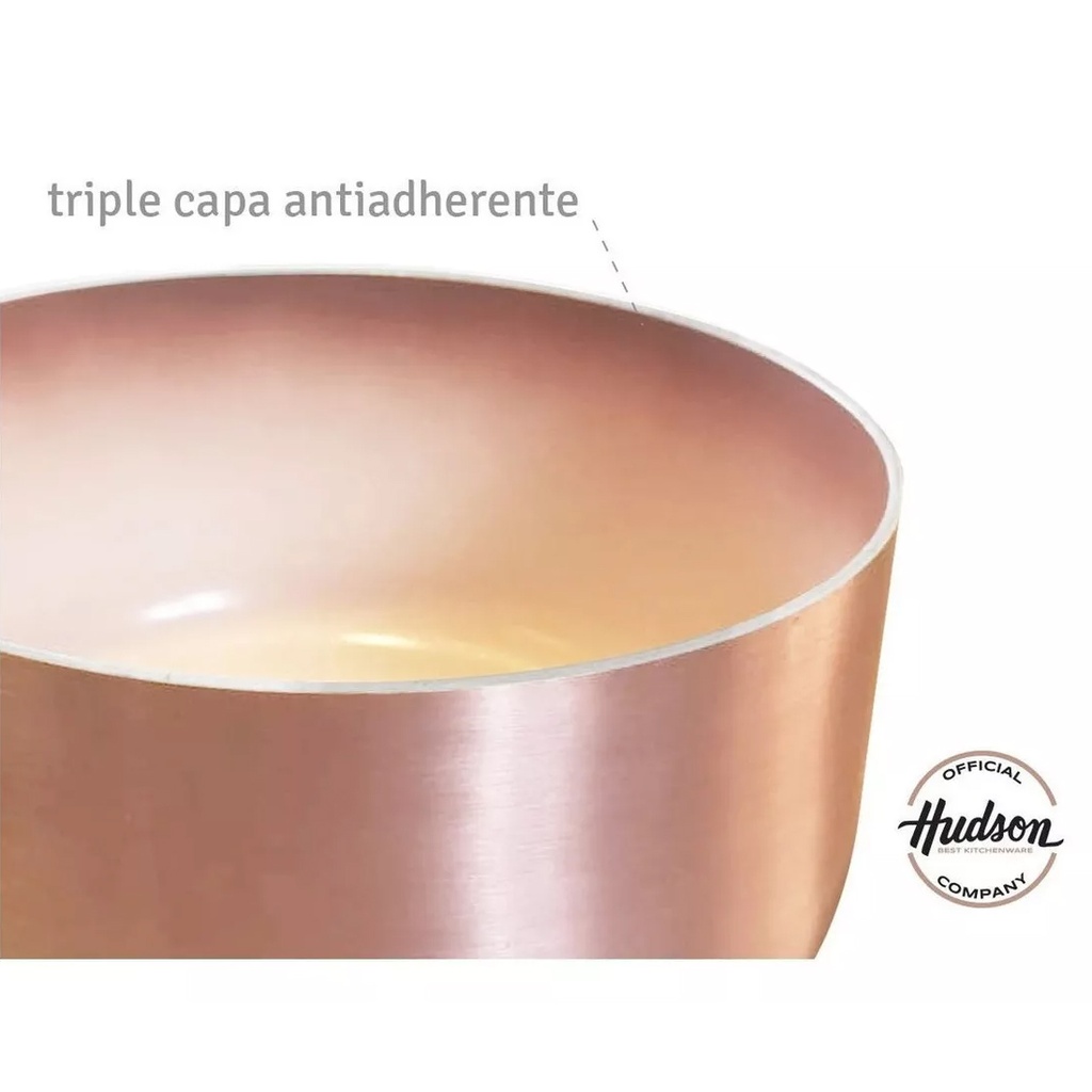CACEROLA HUDSON COBRE CERAMICA Nº18 CON MANGO