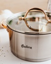 BATERIA HUDSON ACERO 6 PZAS MANIJAS GOLDEN ROSE