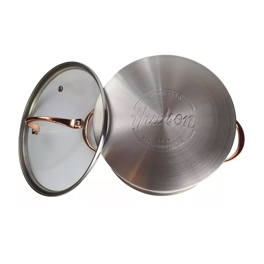 BATERIA HUDSON ACERO 6 PZAS MANIJAS GOLDEN ROSE