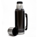 TERMO SAKURA CLASICO DE ACERO INOXIDABLE 1 LT. NEGRO COLOR
