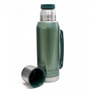 TERMO SAKURA CLASICO DE ACERO INOXIDABLE 1 LT. VERDE COLOR
