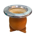 MATE VAQUETA  - CALABAZA Y CUERO 10 X 7 CM IRREGULAR