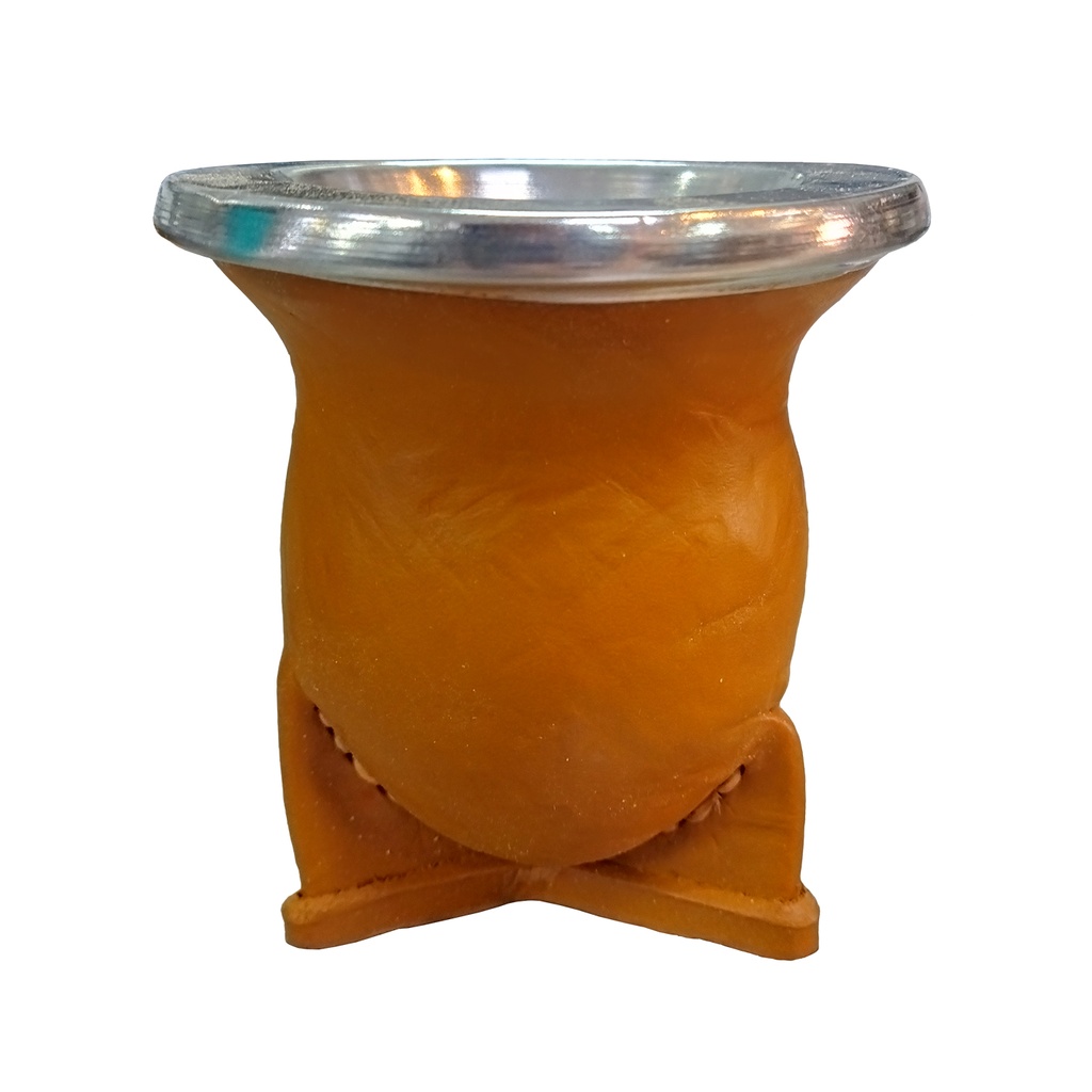 MATE VAQUETA  - CALABAZA Y CUERO 10 X 7 CM IRREGULAR