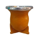 MATE VAQUETA  - CALABAZA Y CUERO 10 X 7 CM IRREGULAR