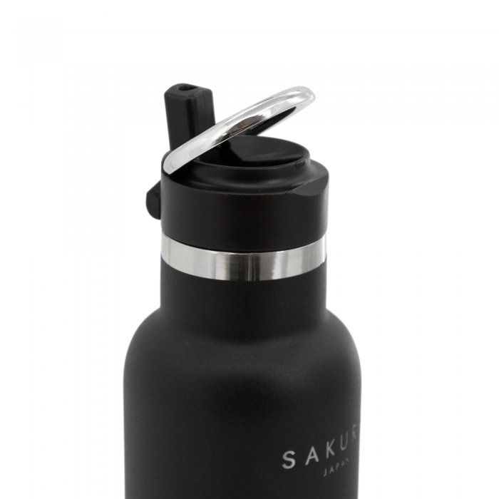 BOTELLA TERMICA SAKURA ACERO INOXIDABLE 750 ML NEGRA MATE COLOR