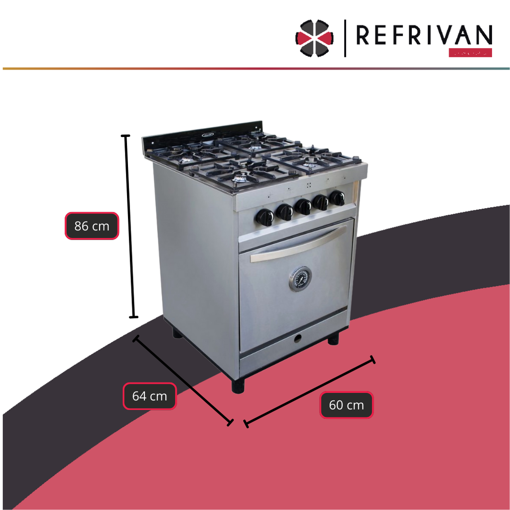 COCINA MARALDI CUCINARE 60 PUERTA ACERO
