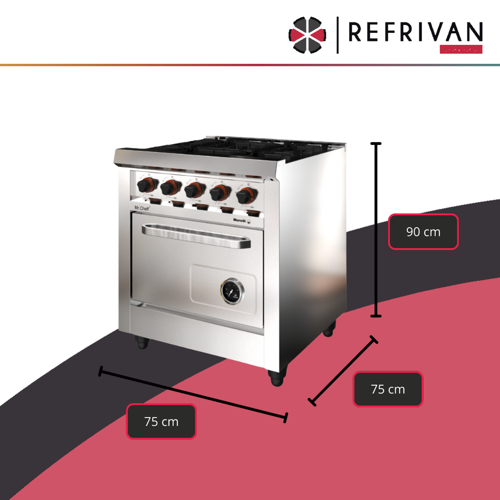 COCINA MORELLI MR CHEFF 750 - 2 HORNALLAS + PLANCHA