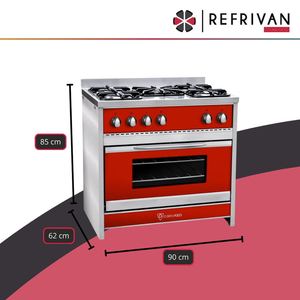 COCINA COOK&FOOD CHIARA 90CM - ROJA
