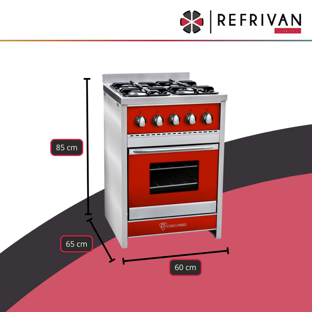 COCINA COOK&FOOD CHIARA 60CM - ROJA
