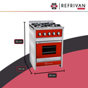 COCINA COOK&FOOD CHIARA 60CM - ROJA