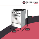 COCINA MORELLI SAHO KUMA 550 - PUERTA CIEGA - 4 HORNALLAS