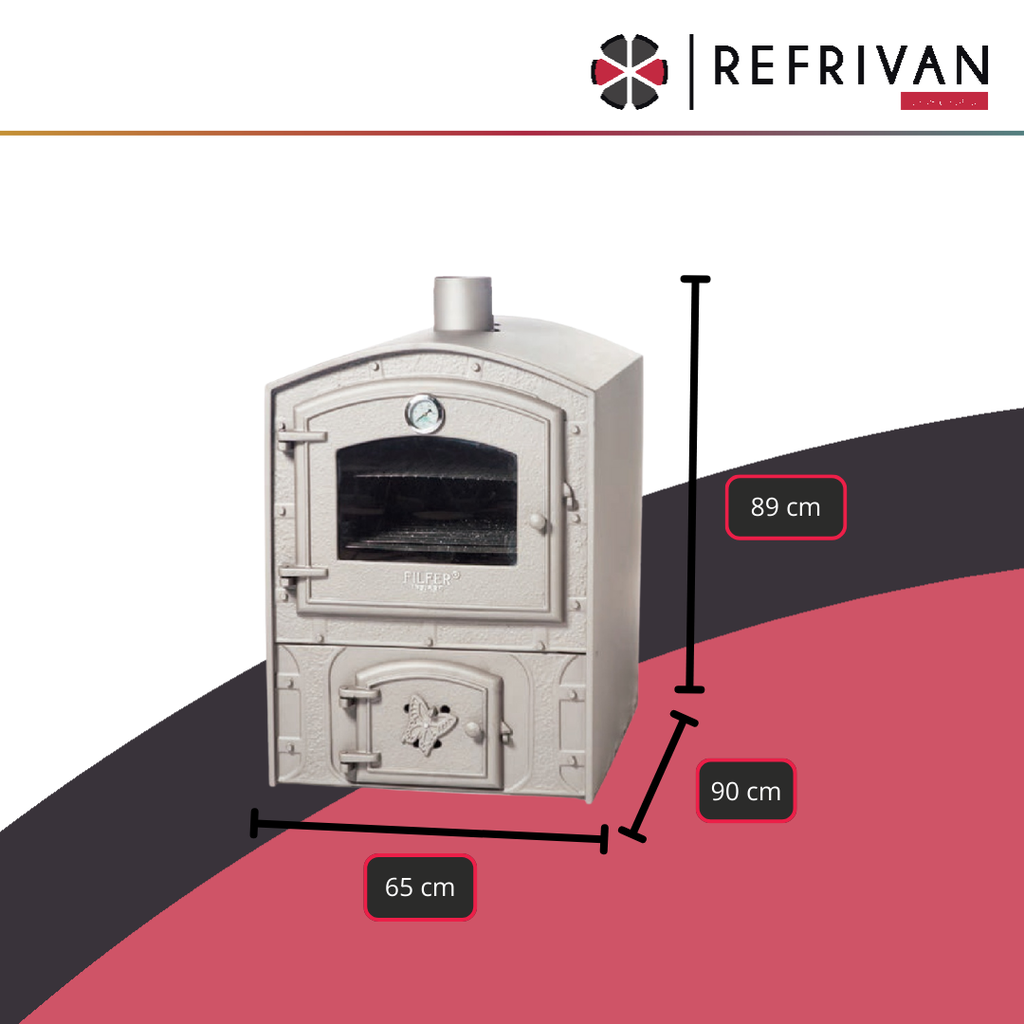 HORNO GRANDE DE MESADA FILFER - PUERTA VISOR A LEÑA