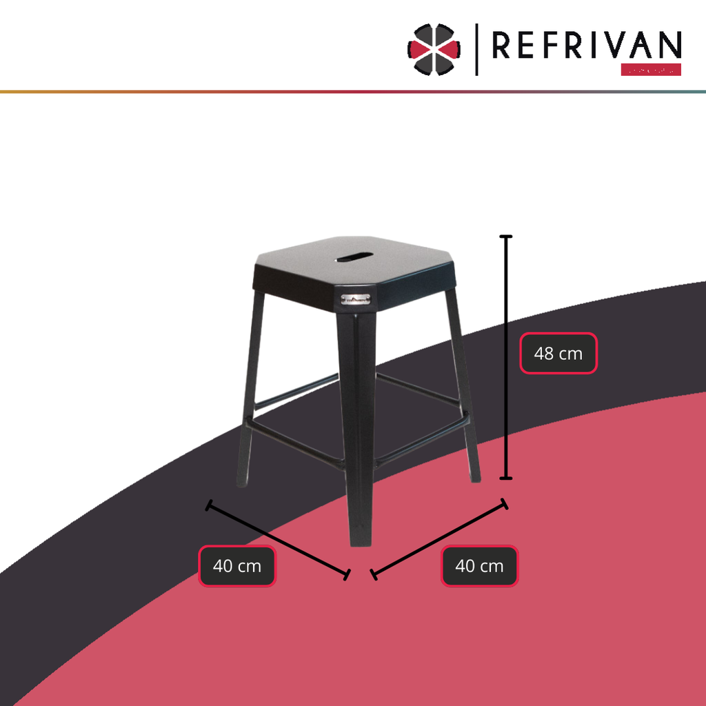 BANQUETA TROMEN RUNKO NEGRA - 48CM