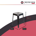 BANQUETA TROMEN RUNKO NEGRA - 48CM