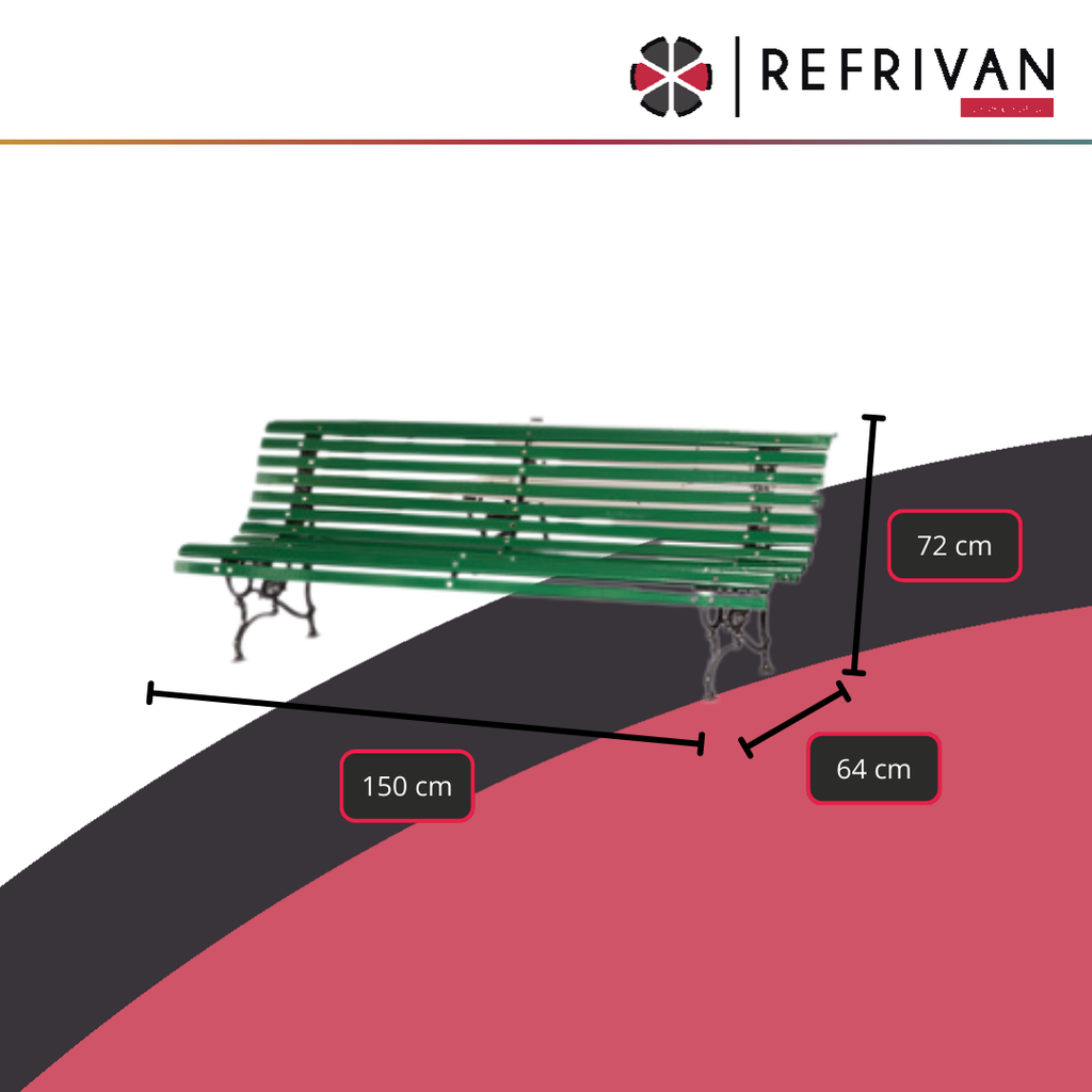 BANCO DE PLAZA FILFER - 15 TABLAS - 1.50MT - BARNIZADO