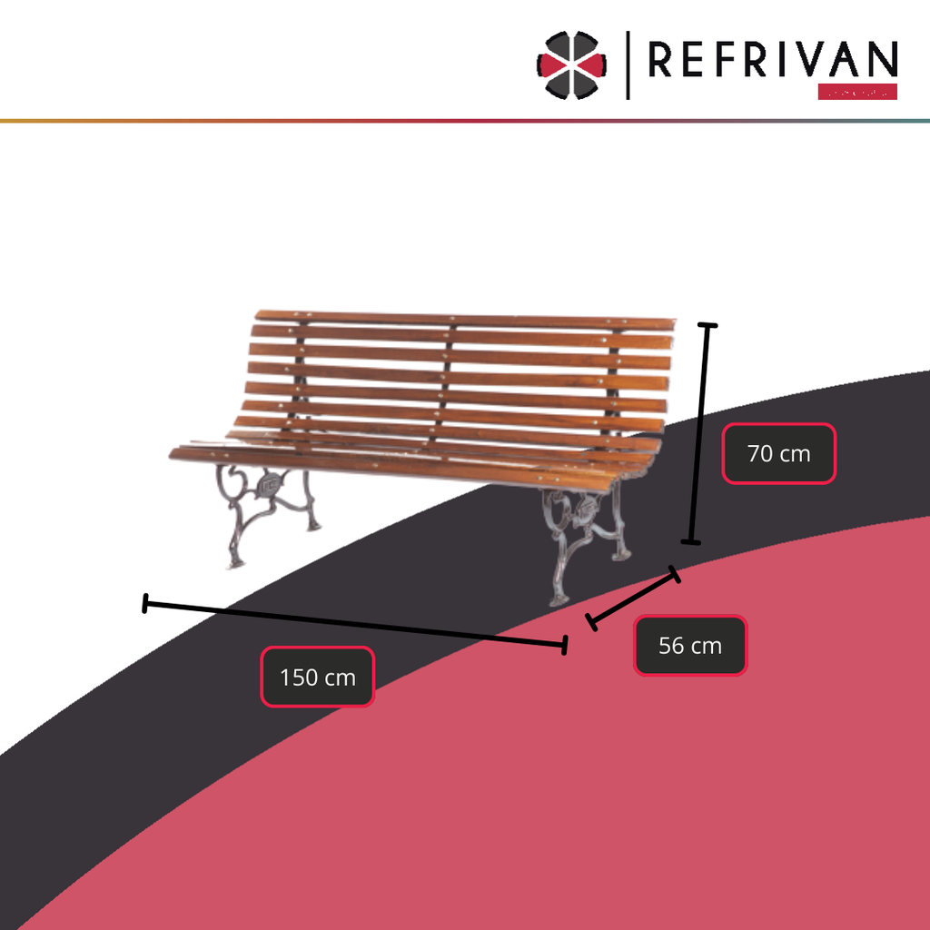 BANCO DE PLAZA FILFER - 13 TABLAS - 1.50MT - BLANCO
